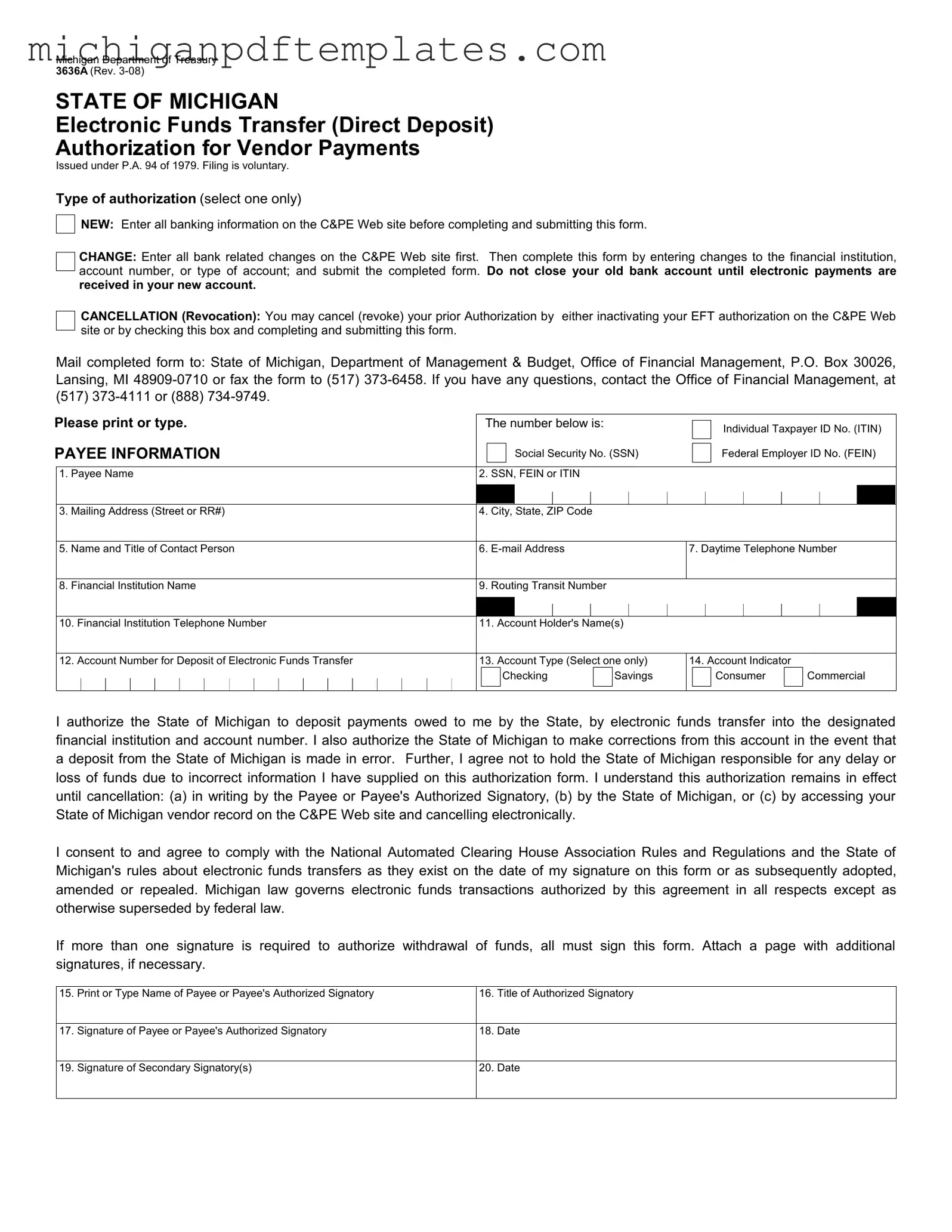 Fill in Your 3636A Michigan Form