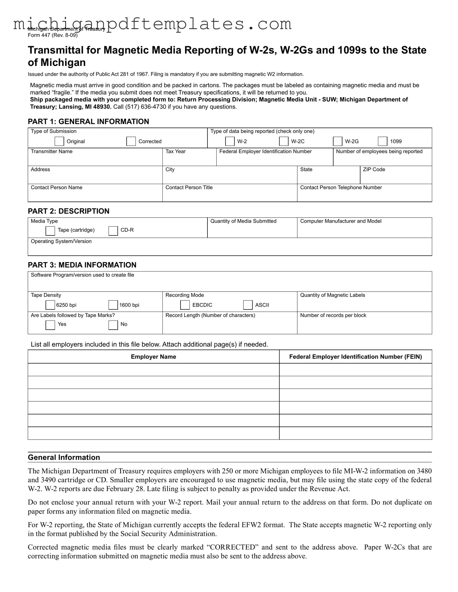 Fill in Your 447 Michigan Form