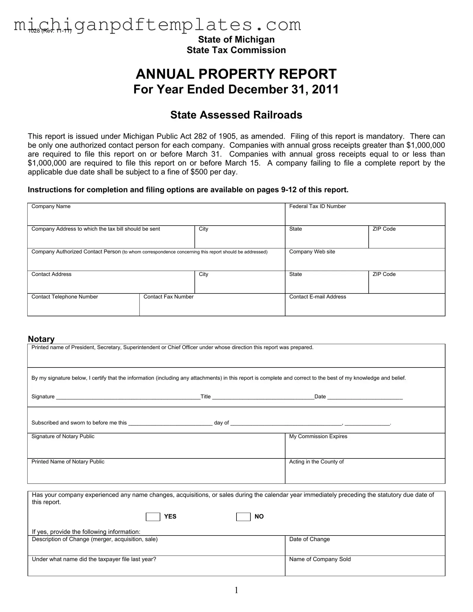 Fill in Your Michigan 1028 Form