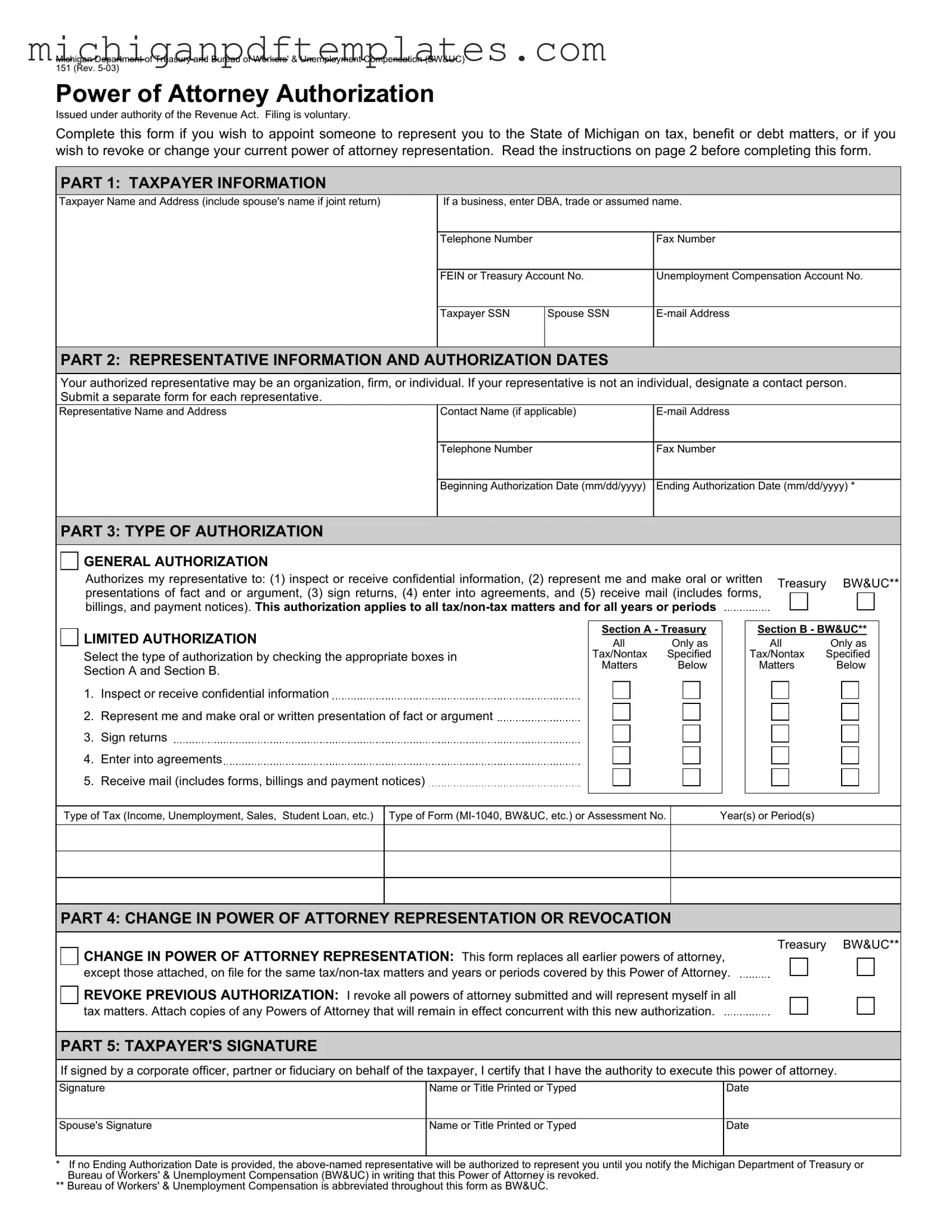 Fill in Your Michigan 151 Form