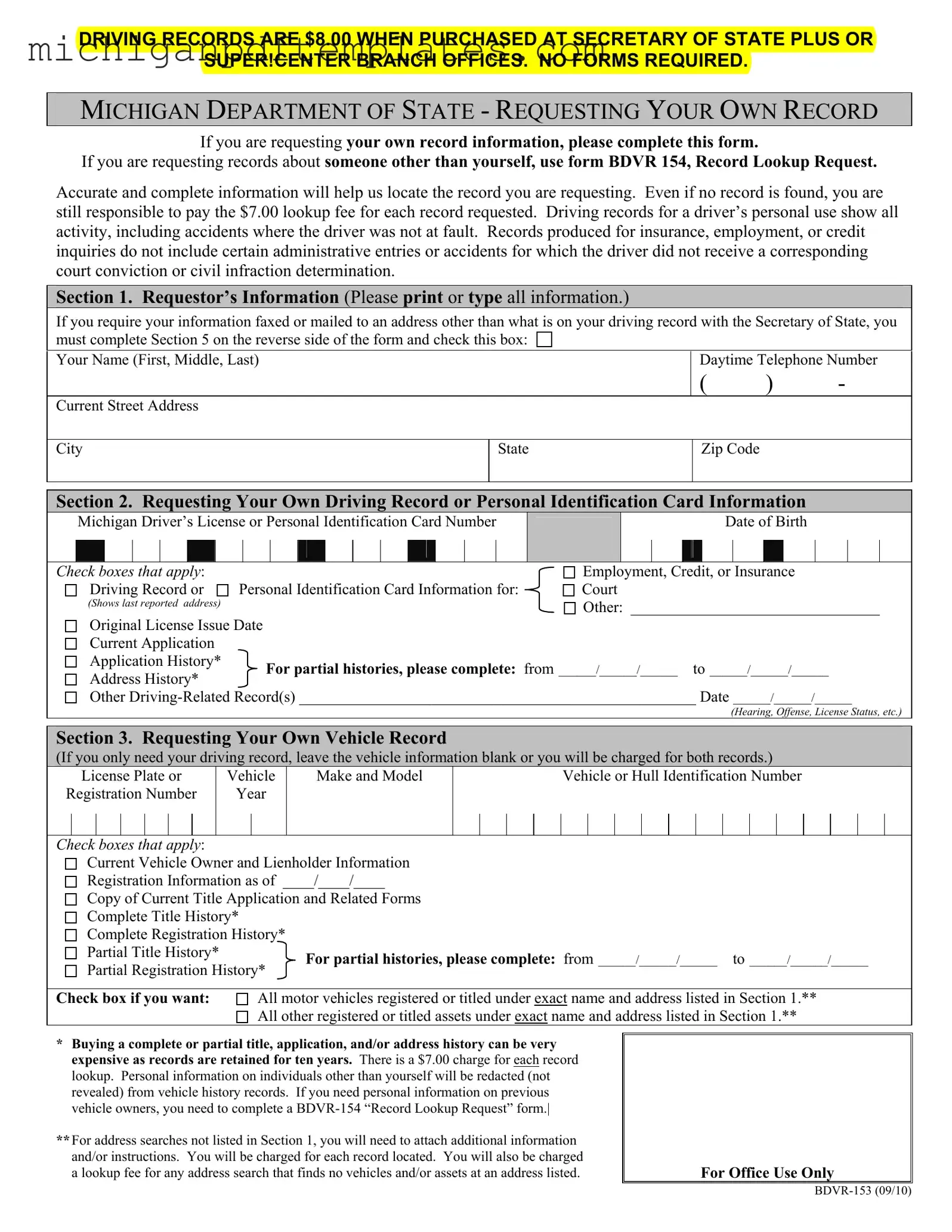 Fill in Your Michigan 153 Form