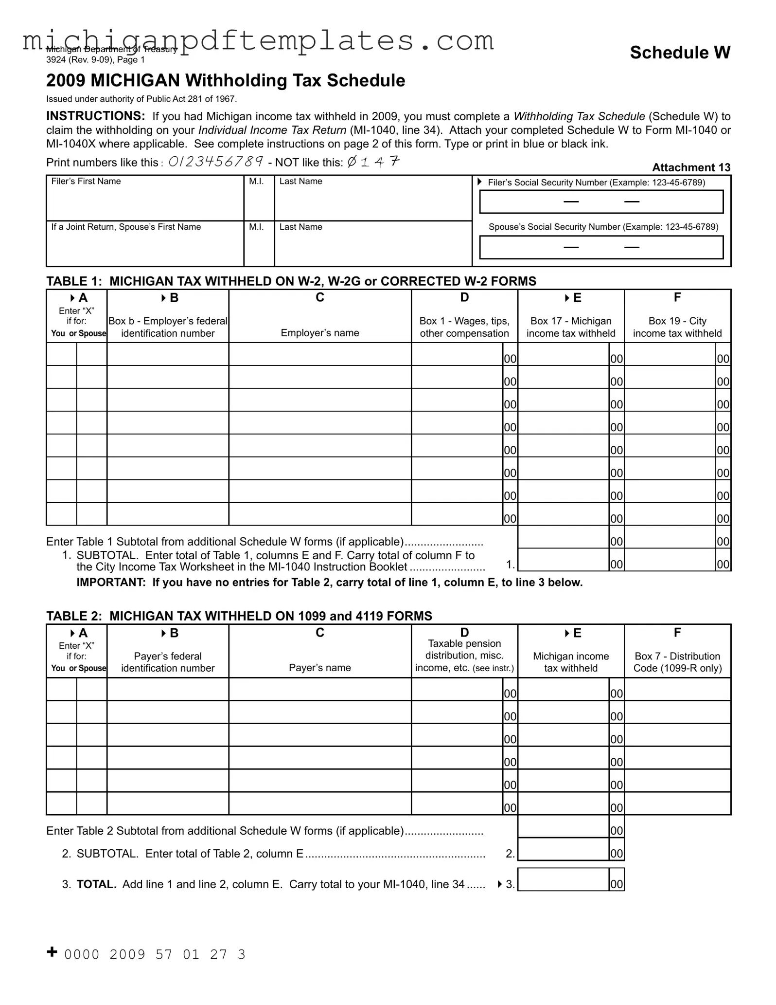 Fill in Your Michigan 3924 Form