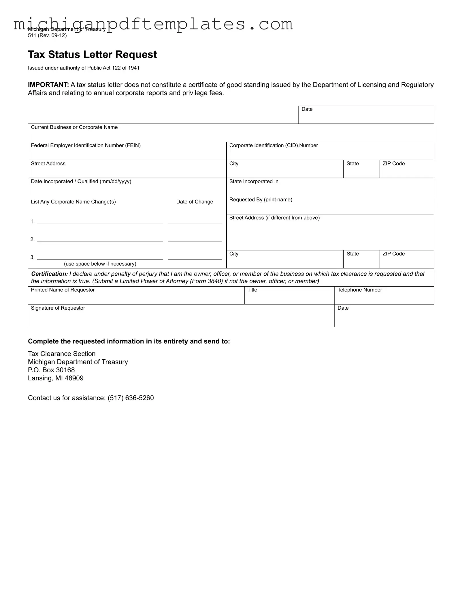Fill in Your Michigan 511 Form