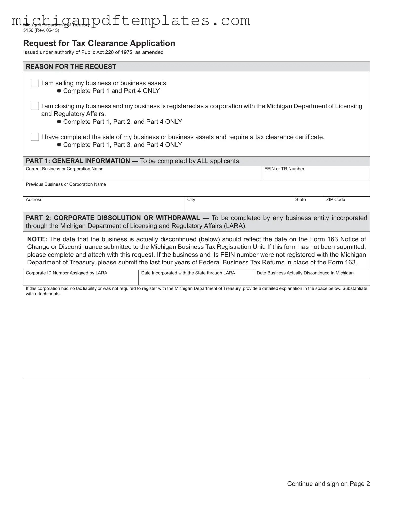 Fill in Your Michigan 5156 Form