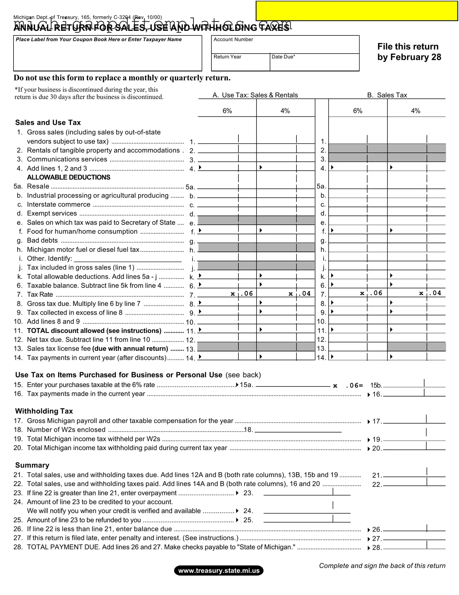 Fill in Your Michigan C 3204 Form