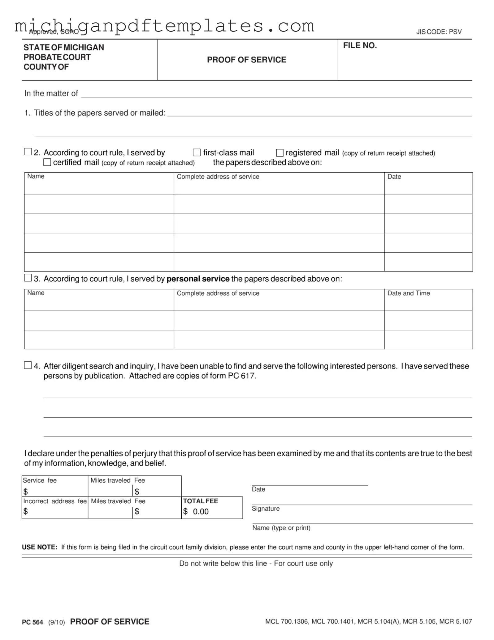 Fill in Your Michigan Probate Form