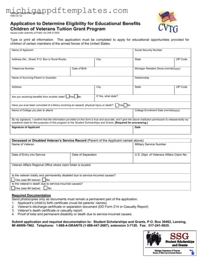 Fill in Your Michigan 4363 Form
