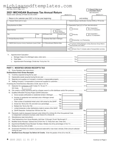Fill in Your Michigan 4567 Form