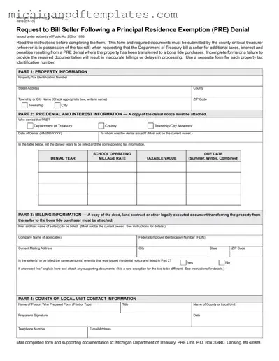 Fill in Your Michigan 4816 Form