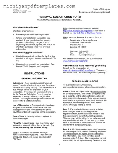 Fill in Your Michigan Cts 02 Form