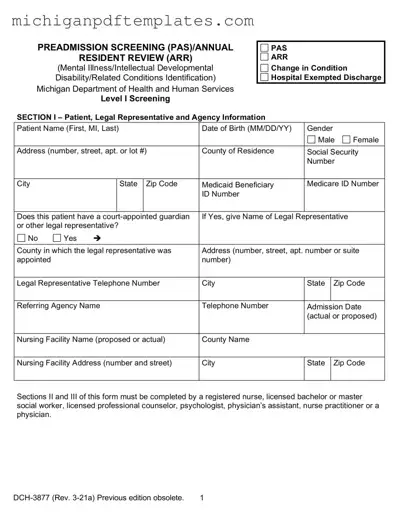 Fill in Your Michigan Dch 3877 Form