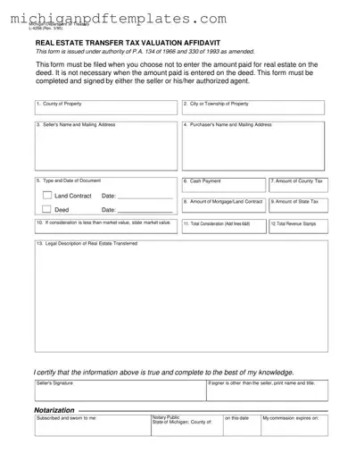 Fill in Your Michigan L 4258 Form