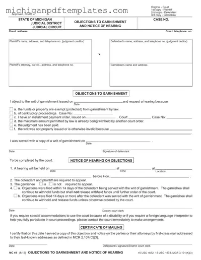 Fill in Your Michigan Mc 49 Form
