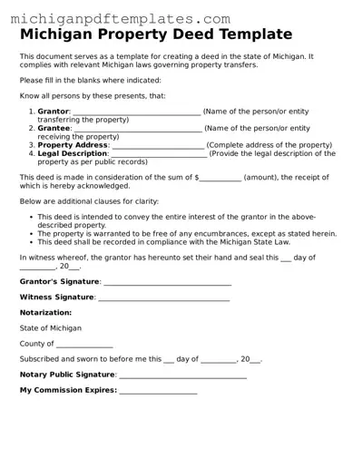 Legal Michigan Deed Template